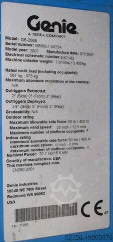 Scherenhebebühne Genie GS 2668 RT