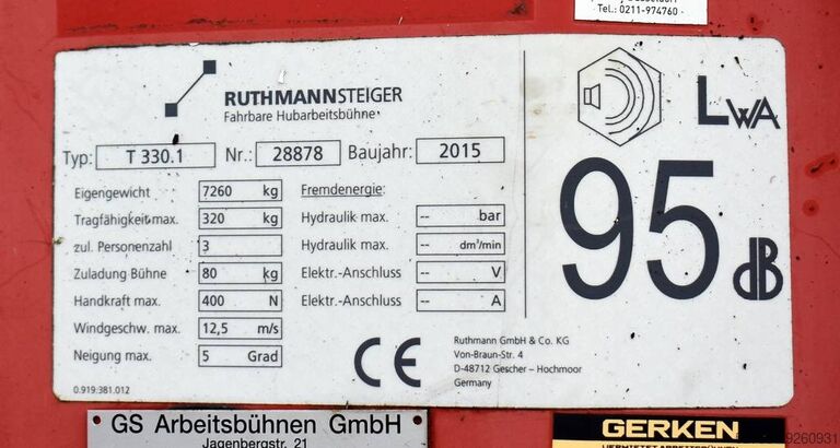 Truck aerial platform Ruthmann T 330.1