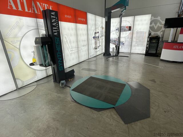 Palettenwickler Drehteller Stretchen ATLANTA - 25mm flacher Drehteller SYNTHESI - 200% Vorreckung
