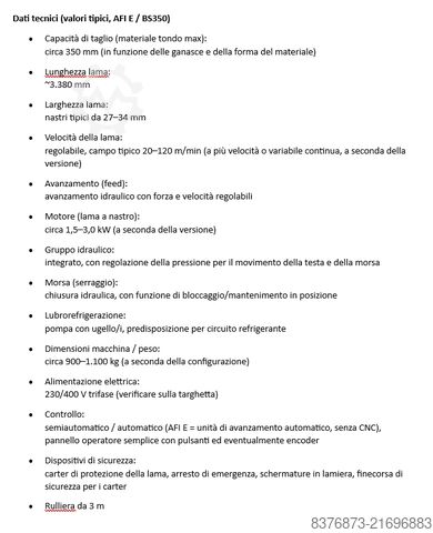 Band saw IMET AFI-E / BS350