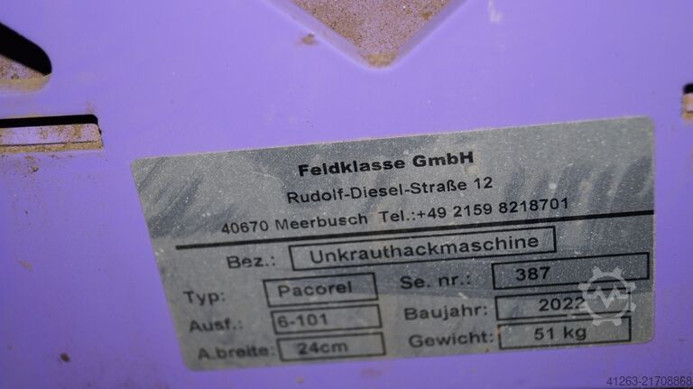 Unkrauthackmaschine Feldklasse Pacorel 4