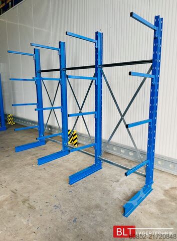 Cantilever rack ca. 3,15 lfm. Kragarmregal Langgutregal H: 250 cm 140 kg/Arm META Multistrong