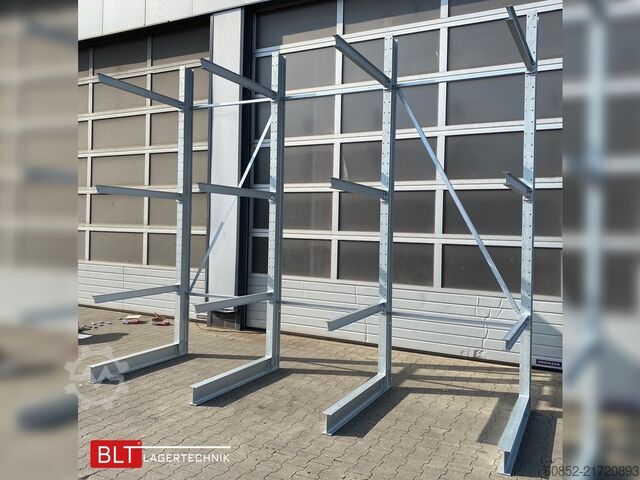 Cantilever rack ca. 4,02 lfm. Kragarmregal  H: 350cm T: 137 cm , 500kg/Arm , 4 Lagerebenen