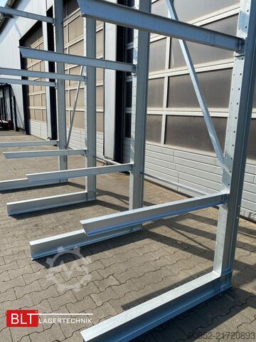 Cantilever rack ca. 4,02 lfm. Kragarmregal  H: 350cm T: 137 cm , 500kg/Arm , 4 Lagerebenen