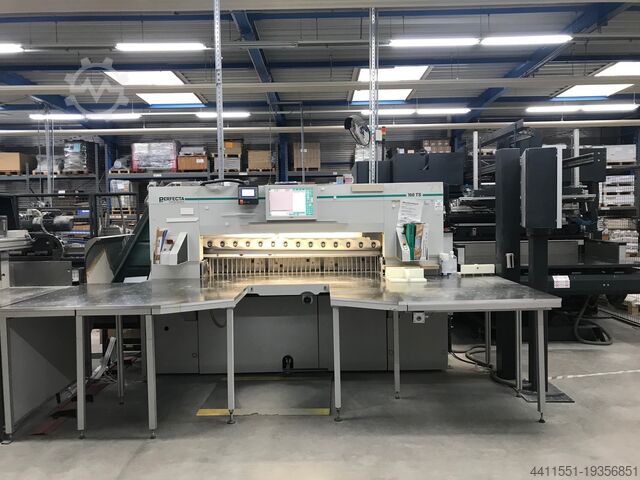 Papierschneidemaschine Perfecta 168 TS PERFECTA Schneidemaschinenwerk Baumann Planschneider 168 TS + BASA 7 + Ablader