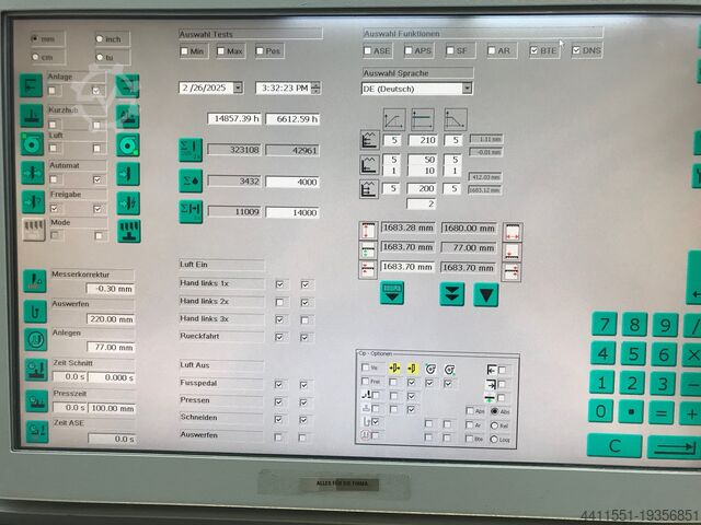 Papierschneidemaschine Perfecta 168 TS PERFECTA Schneidemaschinenwerk Baumann Planschneider 168 TS + BASA 7 + Ablader