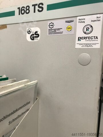 Papierschneidemaschine Perfecta 168 TS PERFECTA Schneidemaschinenwerk Baumann Planschneider 168 TS + BASA 7 + Ablader