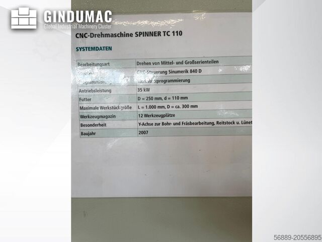 Horizontal-Drehmaschine SPINNER TC 110