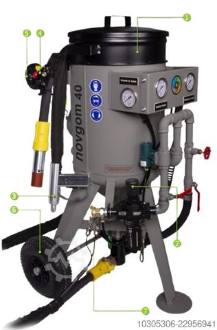 NOVGOM40 sandblasting machine and accessories Aerogom NOVGOM40