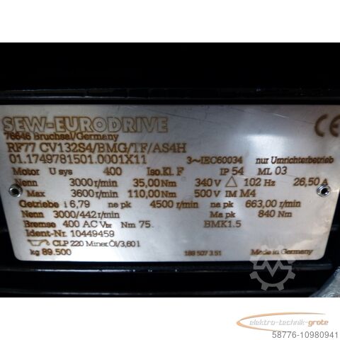 Control unit SEW Eurodrive RF77 CV132S4/BMG/TF/AS4H Getriebemotor - ! -