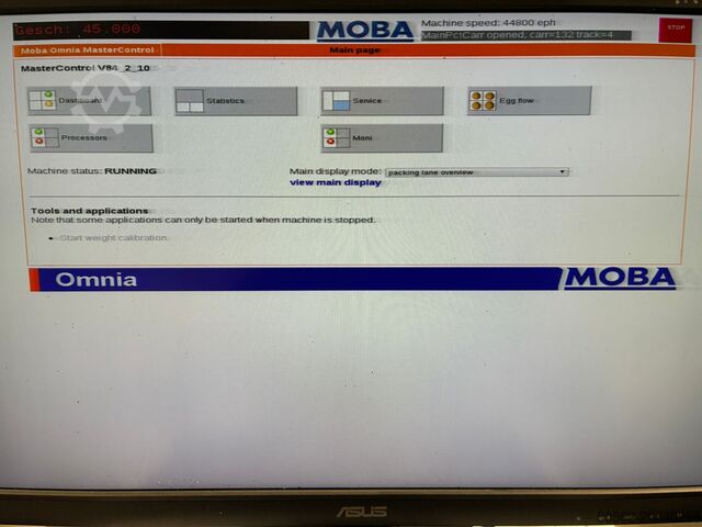 Egg packaging machine Moba Omnia 250 XF Links | 90.000 eieren/uur |