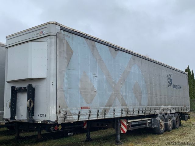 Open semitrailer with tarp KÖGEL SN Standard Joloda_ Rungentaschen_ BPW_ Hubdach