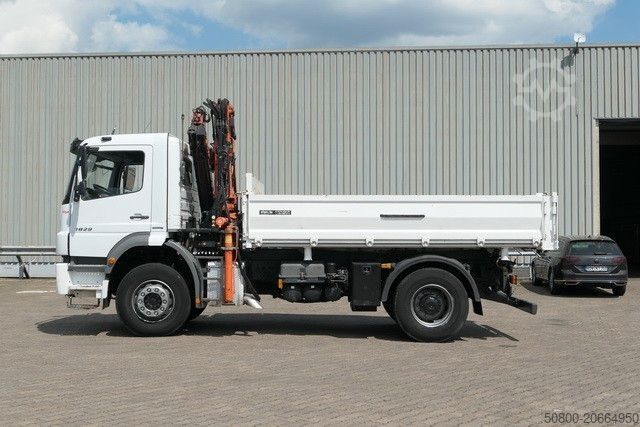 Three-sided tipper truck MERCEDES-BENZ 1829 K Axor, Atlas 116.3-A2L, AHK, Greifer,Klima