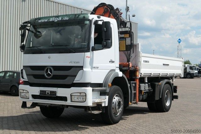 Three-sided tipper truck MERCEDES-BENZ 1829 K Axor, Atlas 116.3-A2L, AHK, Greifer,Klima