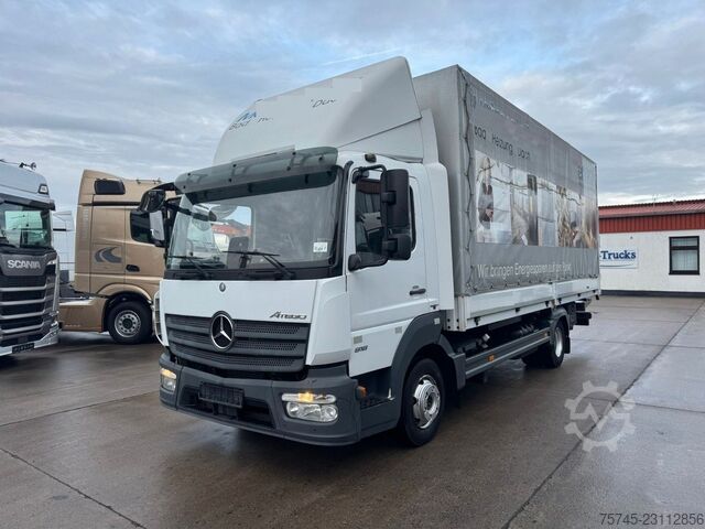 Flatbed truck with tarp MERCEDES-BENZ ATEGO 818 * PR.+PL. * ACC * NAVI * ACC * KAMERA