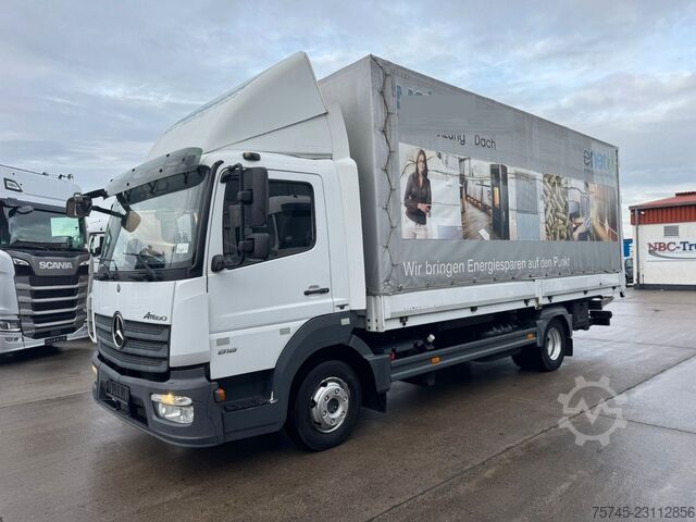 Flatbed truck with tarp MERCEDES-BENZ ATEGO 818 * PR.+PL. * ACC * NAVI * ACC * KAMERA