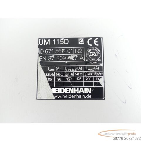 Component Heidenhain UM 115D . 671 566-01 generalüberholt mit 3 Monaten Gewährleistung SN:37309407A im Austausch (Exchange)