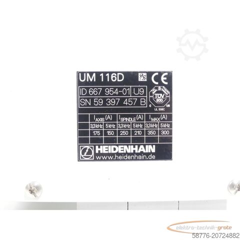 Component Heidenhain UM 116D Id. 667 954-01 generalüberholt mit 3 Monaten Gewährleistung SN:59397457B im Austausch (Exchange)