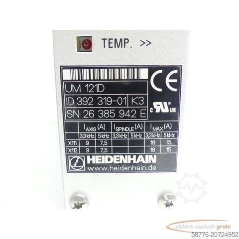 Component Heidenhain UM 121D ID 392 319-01 generalüberholt mit 3 Monaten Gewährleistung SN26385942E im Austausch (Exchange)
