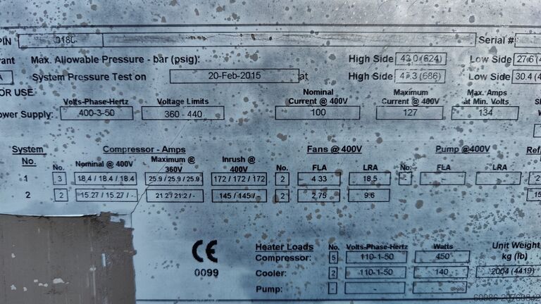 Kaltwassersatz / Chiller / Kälteerzeuger York YLAA