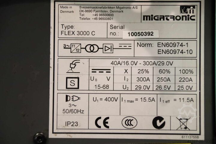 Schutzgasschweißgerät 300 A Migatronic FLEX 3000 C