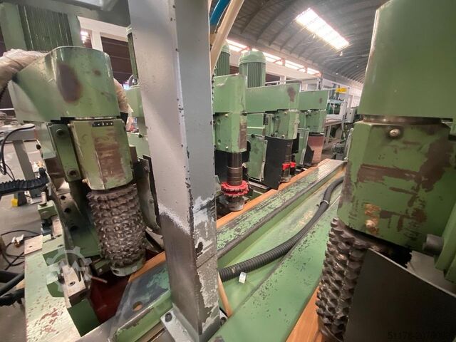 1994 Bacci FCH8 Doppelwellen-Fräsmaschine mit 4 Köpfen pro Seite (3 zum Fräsen und 1 zum Schleifen) Bacci FCH8