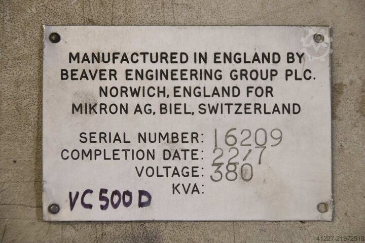 Transformer 1200 VA Mikron PTC 2500/139  VC500D