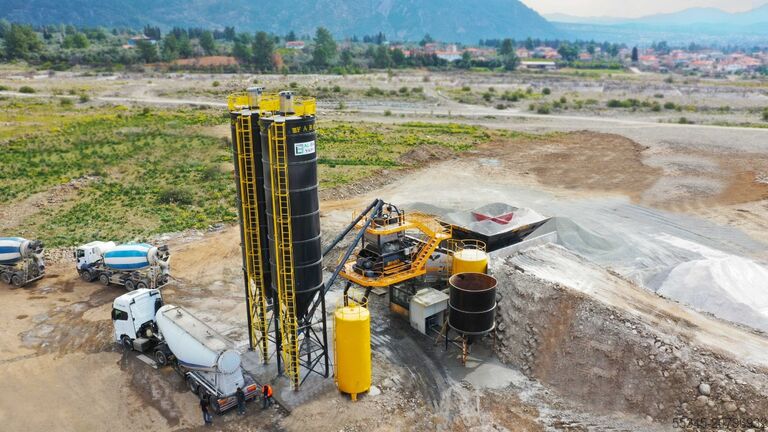 Mobile concrete mixing plant FABO Mobile Concrete Mixing Plant 100m³/h Mobile Concrete Batching Plant