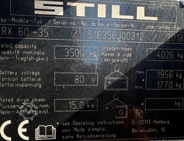 VS-22906 Electric triplex forklift Still RX60-35 STILL RX60-35
