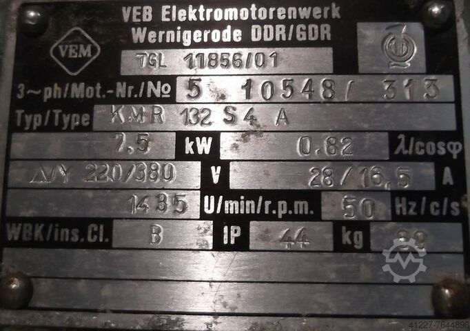 Elektromotor 7,5 kW 1435 U/min VEM KMER132S4