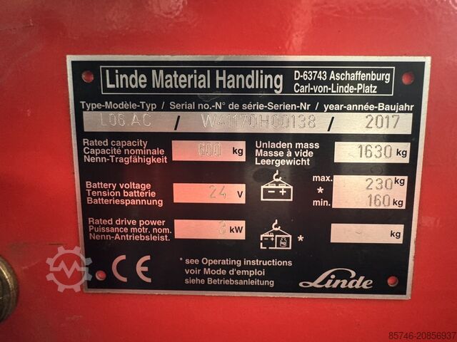 L 06 AC (1170) - Triplex FFL !! LINDE L 06 AC ( 1170 ) - Triplex FFL !!