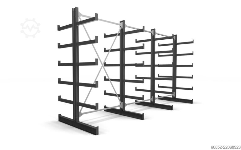 Cantilever rack 3,91 lfm. Kragarmregal doppelseitig Langgutregal 200 cm Hoch