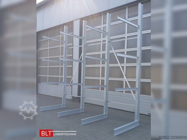 Cantilever rack ca. 4,02 lfm. Kragarmregal  H:400cm T: 137 cm , 500 kg/Arm , 4 Lagerebenen