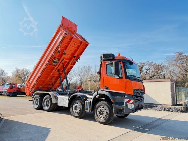 Three-sided tipper truck MERCEDES-BENZ Arocs 4142 8x4 MEILLER Kipper Bordmatik