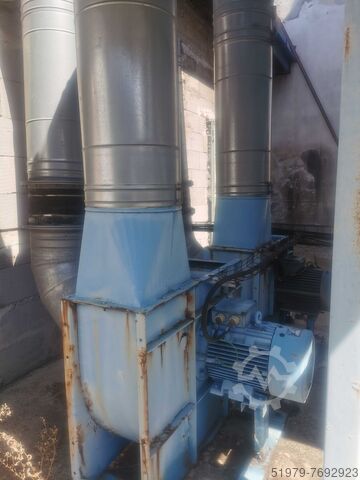 Central aspiration 2 ventilators + silo ELBH 21.000 m3/hr. + silo