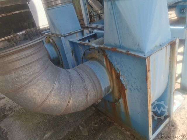 Central aspiration 2 ventilators + silo ELBH 21.000 m3/hr. + silo