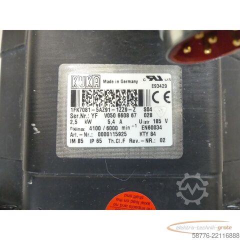 Control unit KUKA 1FK7081-5AZ91-1ZZ9-Z S04 Servomotor SN: YFV050660867028