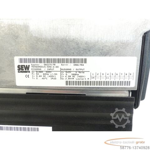 Component SEW Eurodrive MDX61B0015-5A3-4-00 MOVIDRIVE Umrichter SN:01.7166473401