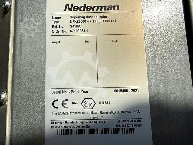 Stationary extraction system Nederman NFKZ 3000 4+1 HJ/XT15 ST1