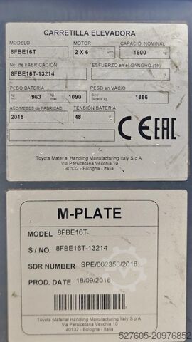 Forklift Toyota 8FBE16T
