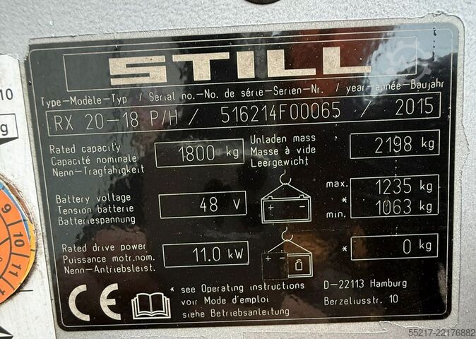 Gabelstapler Batterie 92% STILL RX20 - 18 P/H