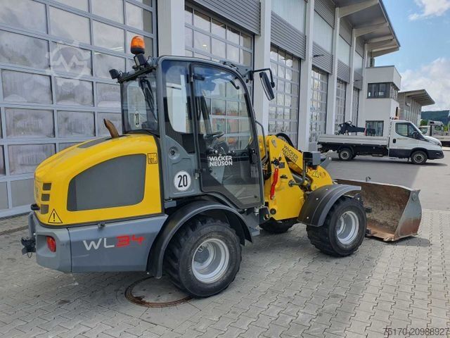 Wheel loader WACKER WL34 (RL40) / Schaufel + Gabel / nur 743h / 62PS
