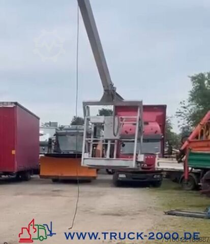 Truck-mounted crane van Mercedes-Benz 814 Böcker Montage- Dachdecker+Arbeitskorb 25 M.
