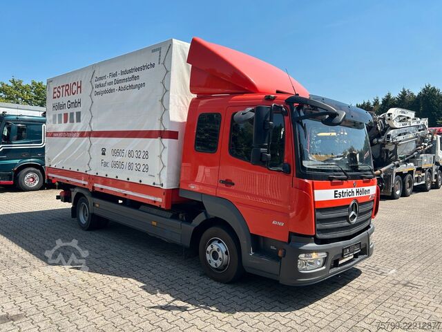 Transporter mit Pritsche & Plane MERCEDES-BENZ 818 Atego Pritsche + Plane mit Schlafkabine 4x2