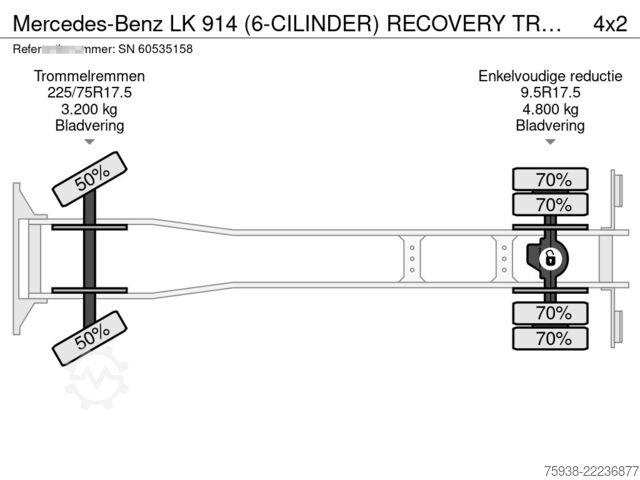 Car carrier van Mercedes-Benz LK 914 (6-CILINDER) RECOVERY TRUCK (FULL STEEL ...
