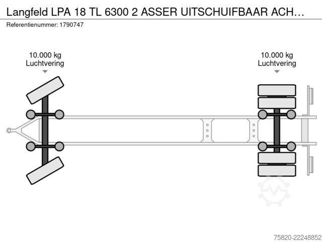 Platform trailer Langfeld LPA 18 TL 6300 2  ASSER UITSCHUIFBAAR ACHTERZIJDE