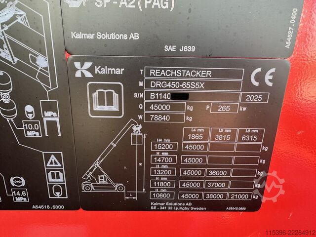 Full-container reach stacker Kalmar DRG450-65S5X