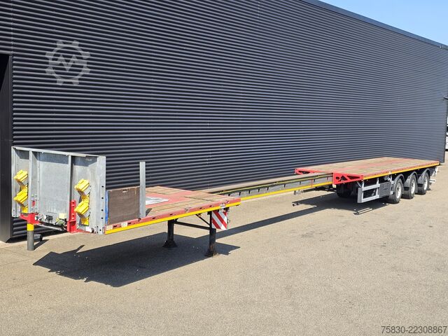 Platform trailer Max Trailer F-S43-BGS / 3 X STEERING / EXTENDABLE / LIFT AXLE