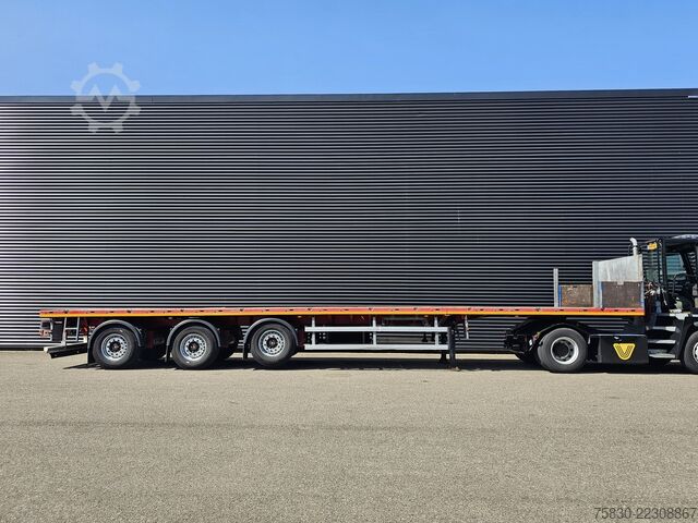 Platform trailer Max Trailer F-S43-BGS / 3 X STEERING / EXTENDABLE / LIFT AXLE
