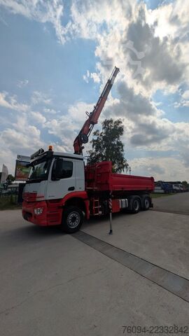 Three-sided tipper truck MERCEDES-BENZ Arocs 2532 Kipper Bordmatik KRAN lift/lenk